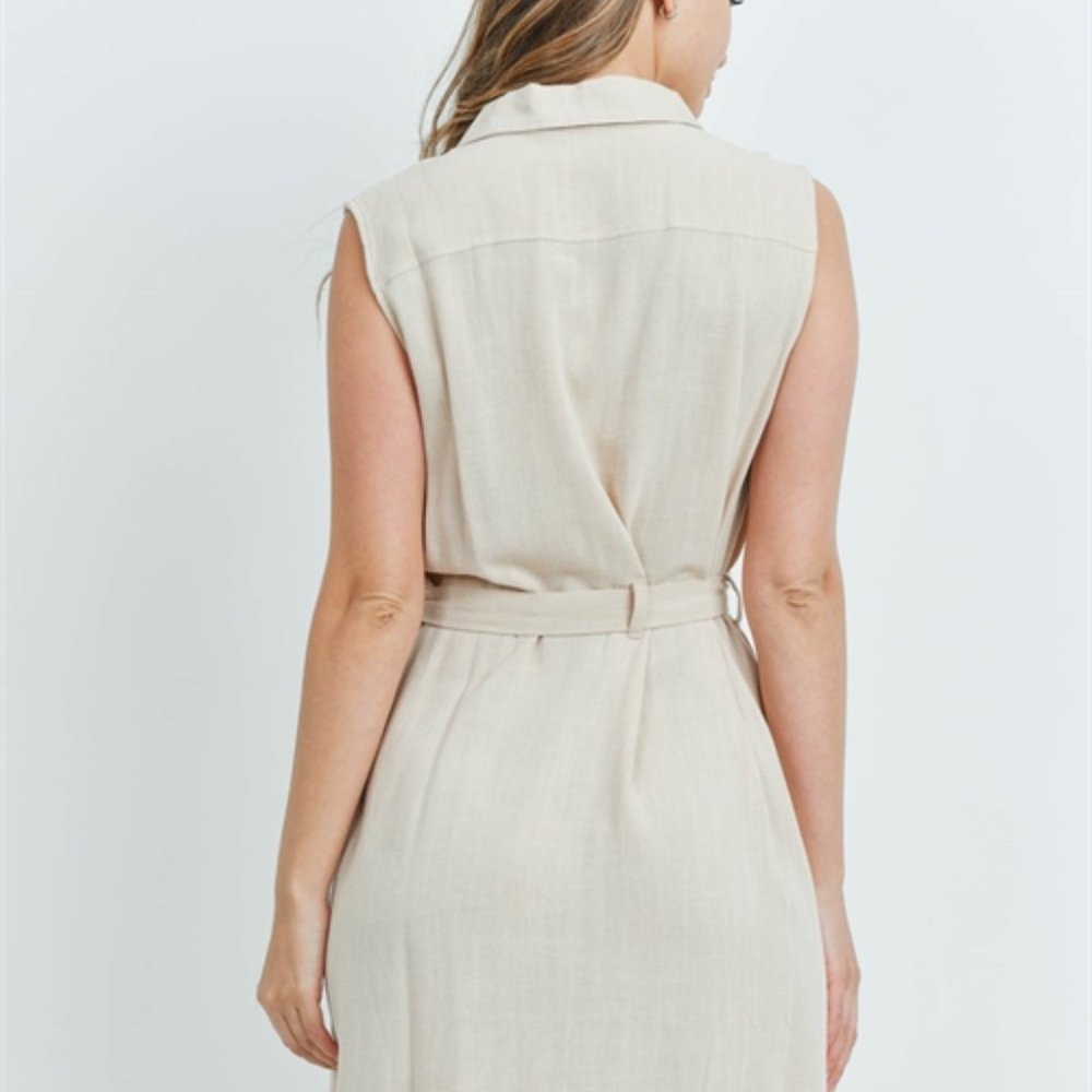 #30 Cream Belted Dress - Picture 4 of 16